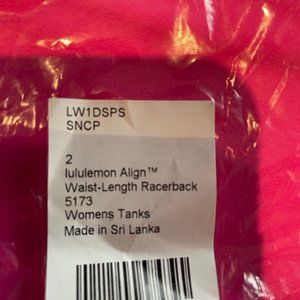 Brand New Lululemon Racerback Tank Top